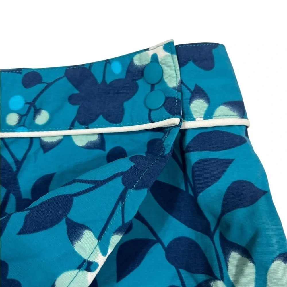 Patagonia Button Out Boardie Wrap Skirt Women’ 8 Blue Floral Snap Button Swim